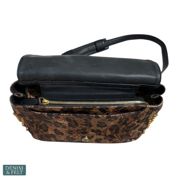 MCM Animal Print Bags & Handbags for Women for sale | eBay MCM Leopard Visetos Studded Leather Shoulder Satchel Top Handle Crossbody Bag